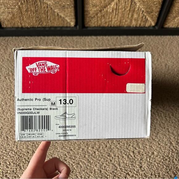 Supreme x Vans Authentic Pro Black White Checkered Sneakers Men’s 13 - Picture 13 of 13